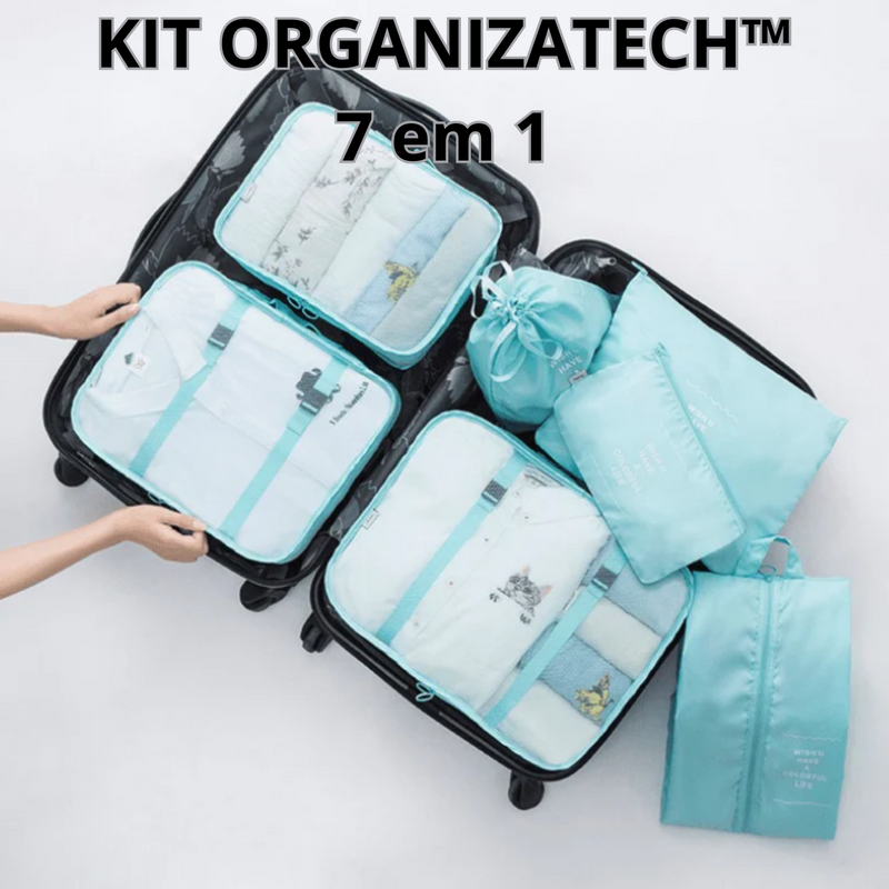 [KIT 7 em 1] - Kit OrganizaTech™ Para Mala de Viagem - [PAGUE 3 LEVE 7] + [BRINDE EXCLUSIVO ATÉ 23:59]